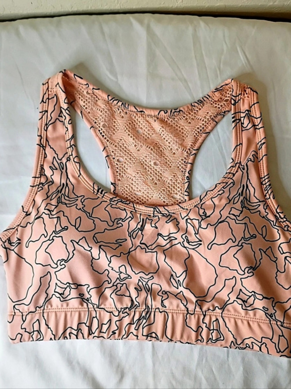 Fabletics Abstract Athletic Sports Bra in Pink Size Medium